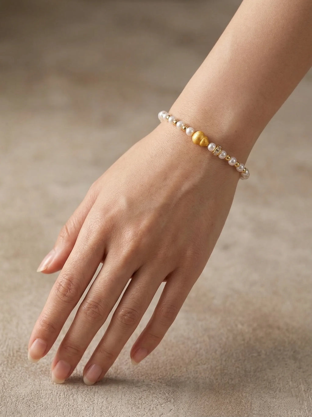 24K Gold Plated Hu Lu (Gourd) & Pearl Bracelet | Feng Shui Health Amulet