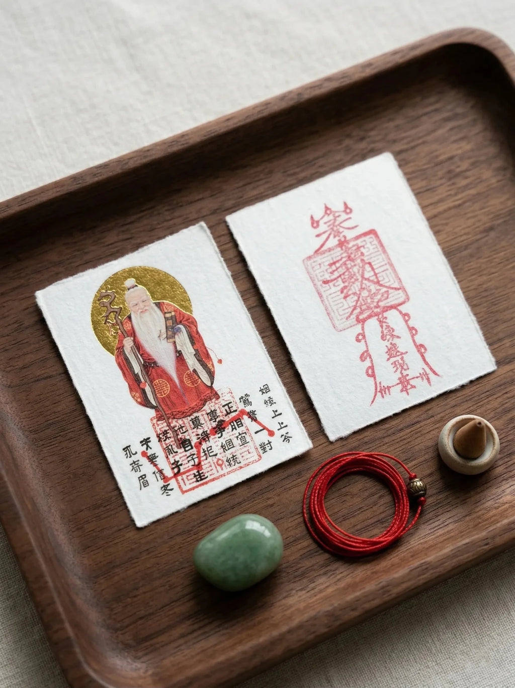 Yue Lao "God of Love" Amulet | Soulmate & Marriage Destiny Gold Foil Card - IntoKarma